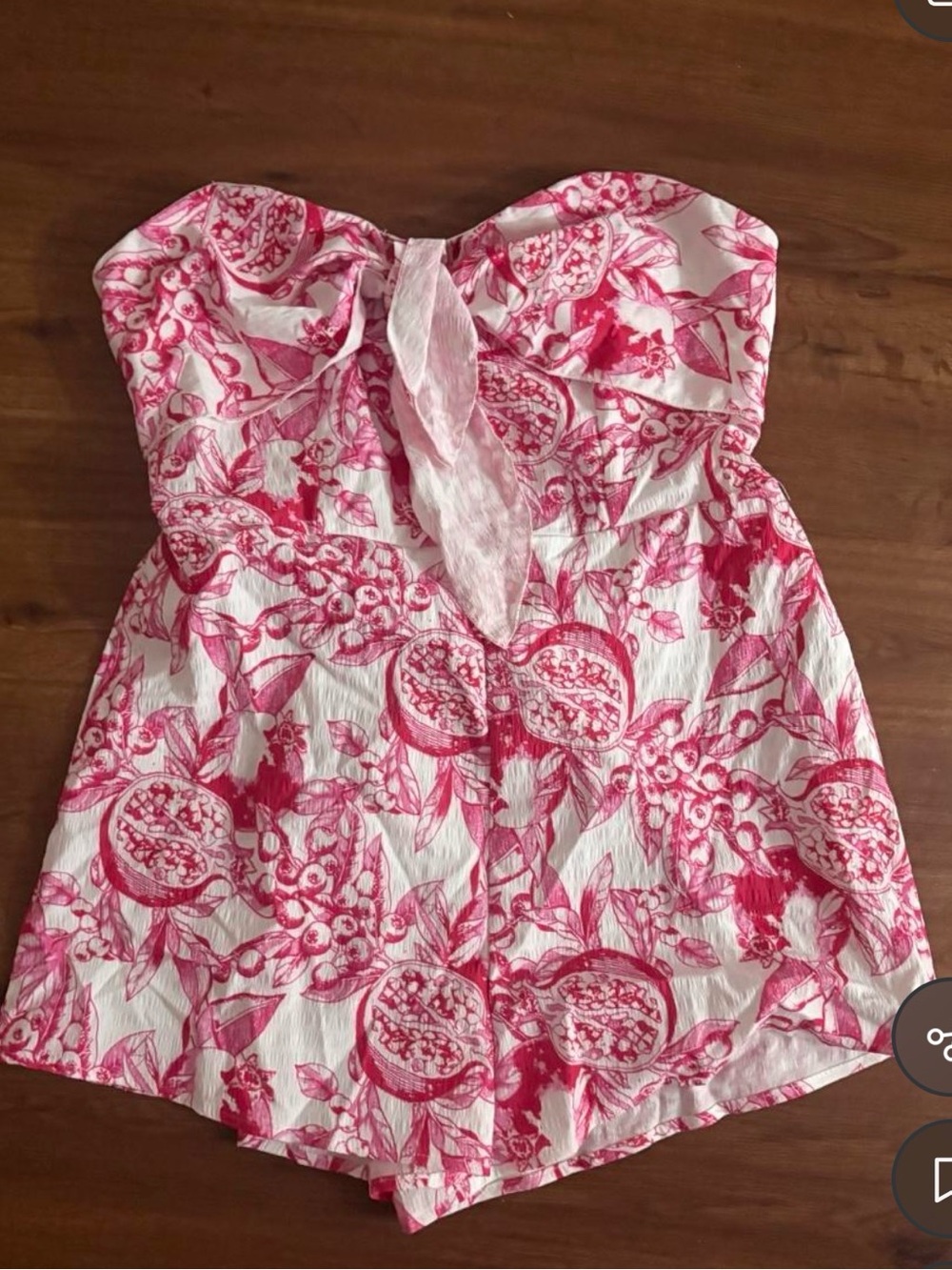 Strapless Pink Floral-Print Women’s Top